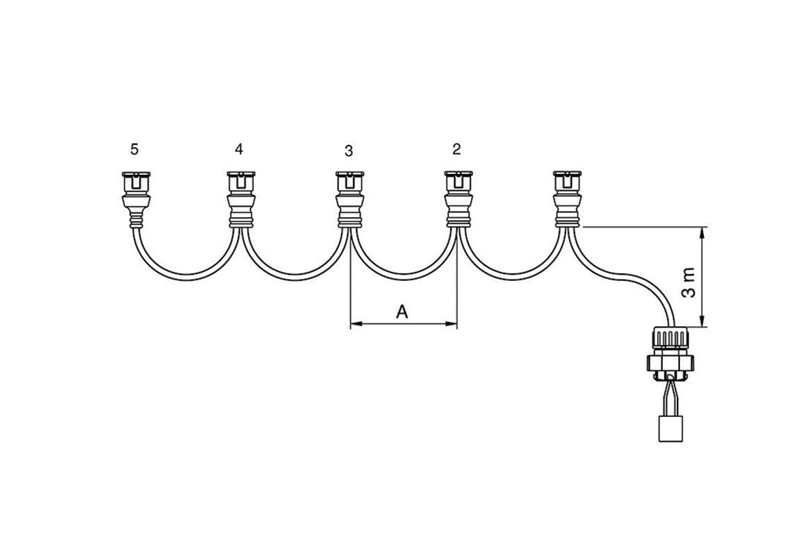 Side marker harness 4 connectors JPT 3,5 m